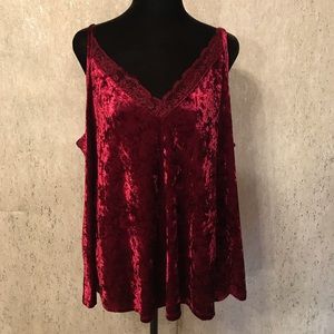 TORRID Red Crushed Velvet Tank Top